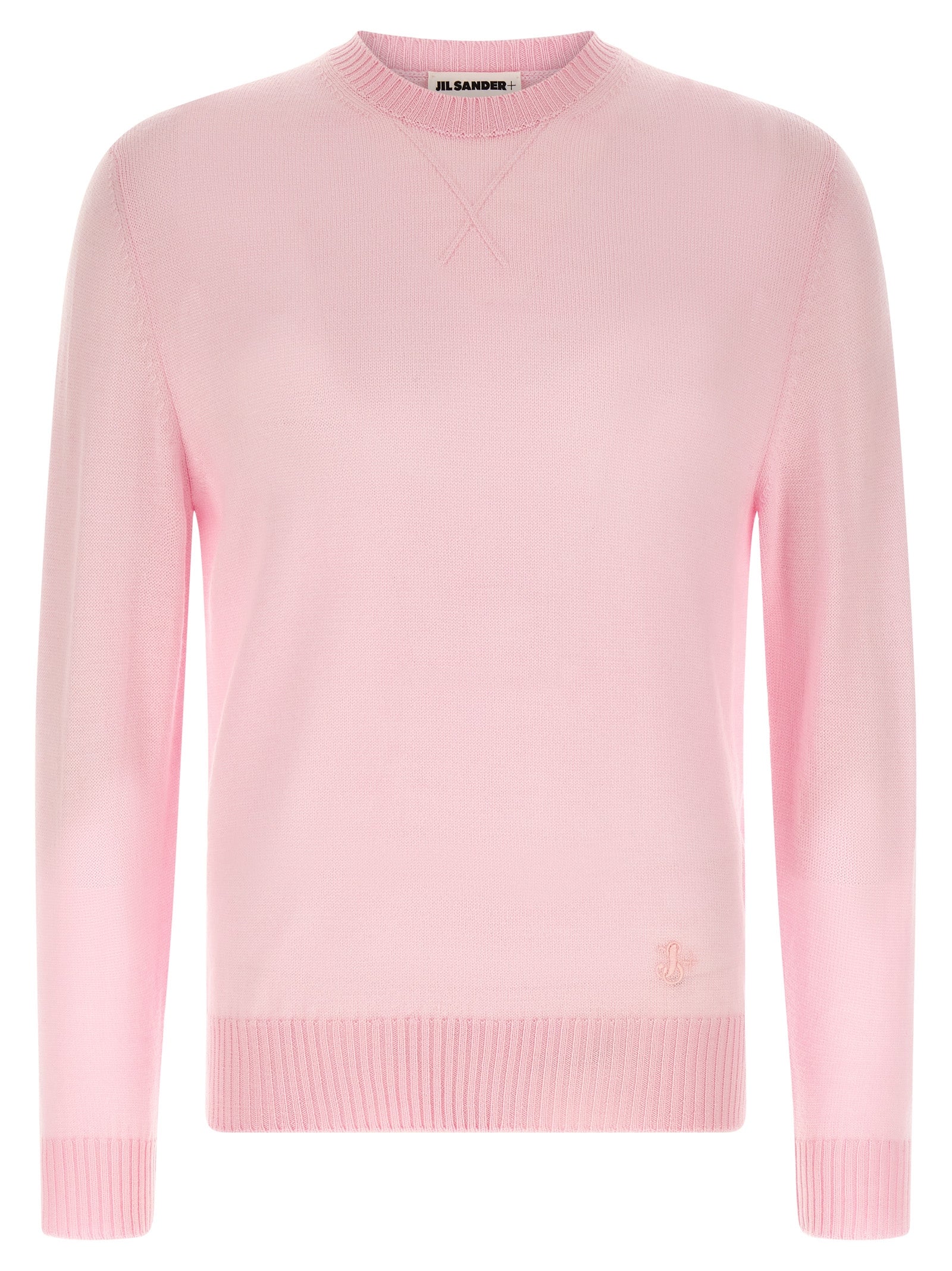 Pink Virgin Wool Crew Neck Cardigan