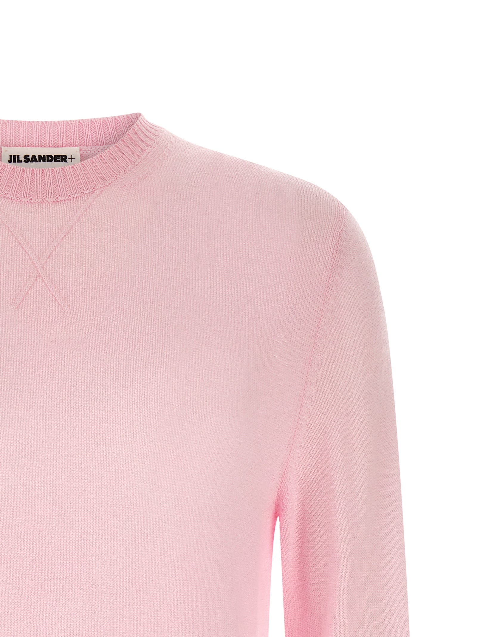 Pink Virgin Wool Crew Neck Cardigan