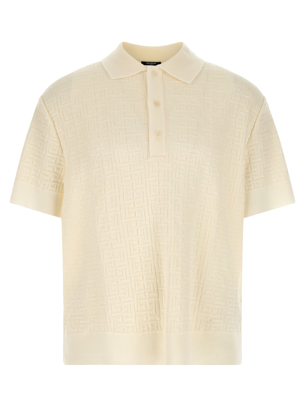 Wool and Linen Monogram Polo Shirt