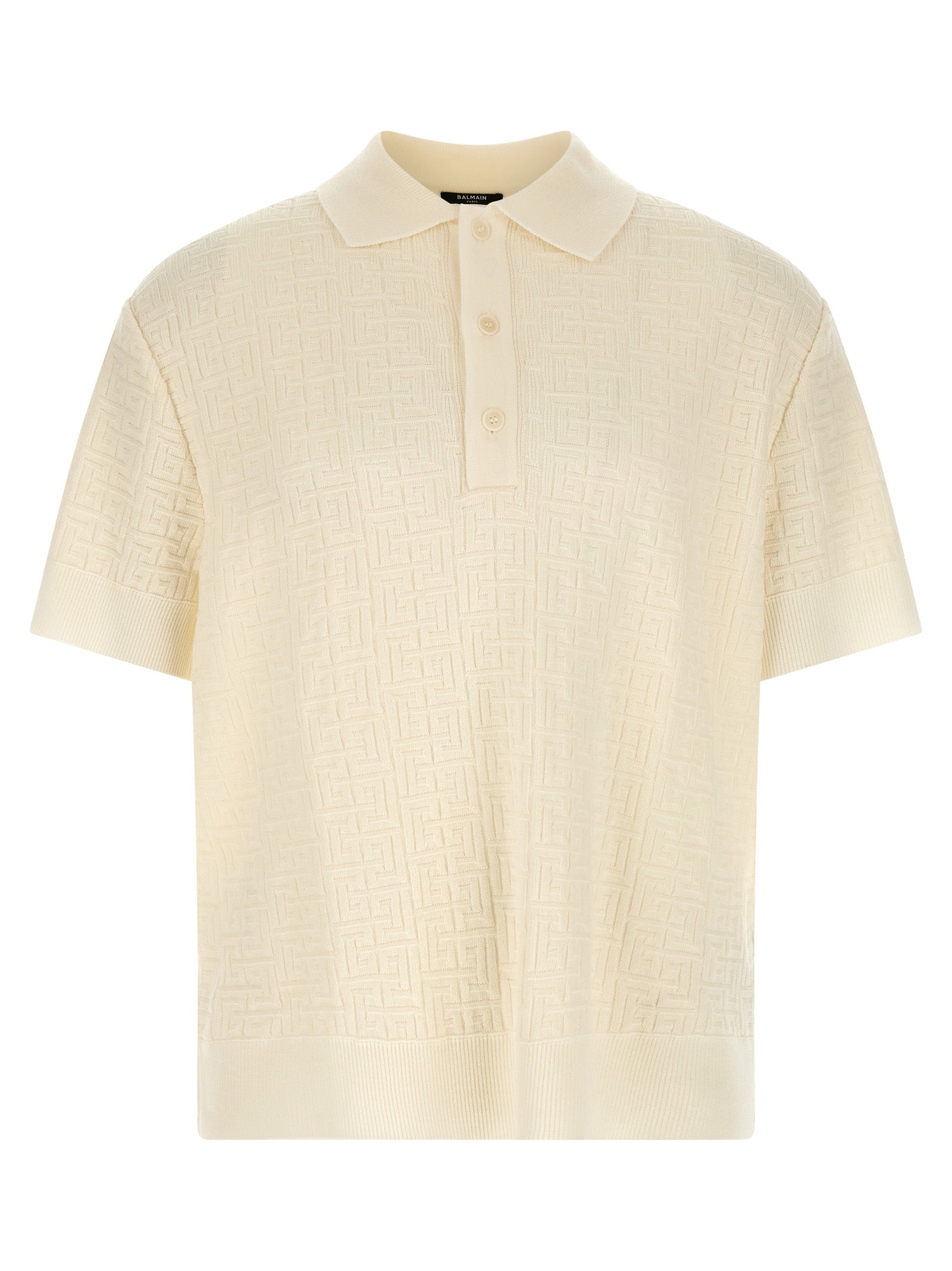 Wool and Linen Monogram Polo Shirt