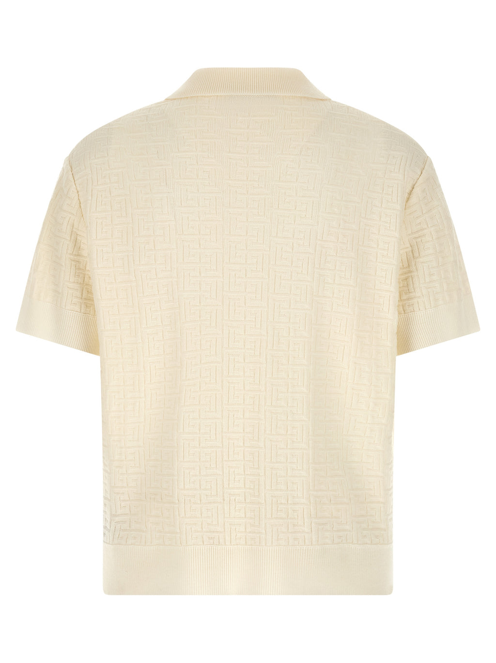 Wool and Linen Monogram Polo Shirt