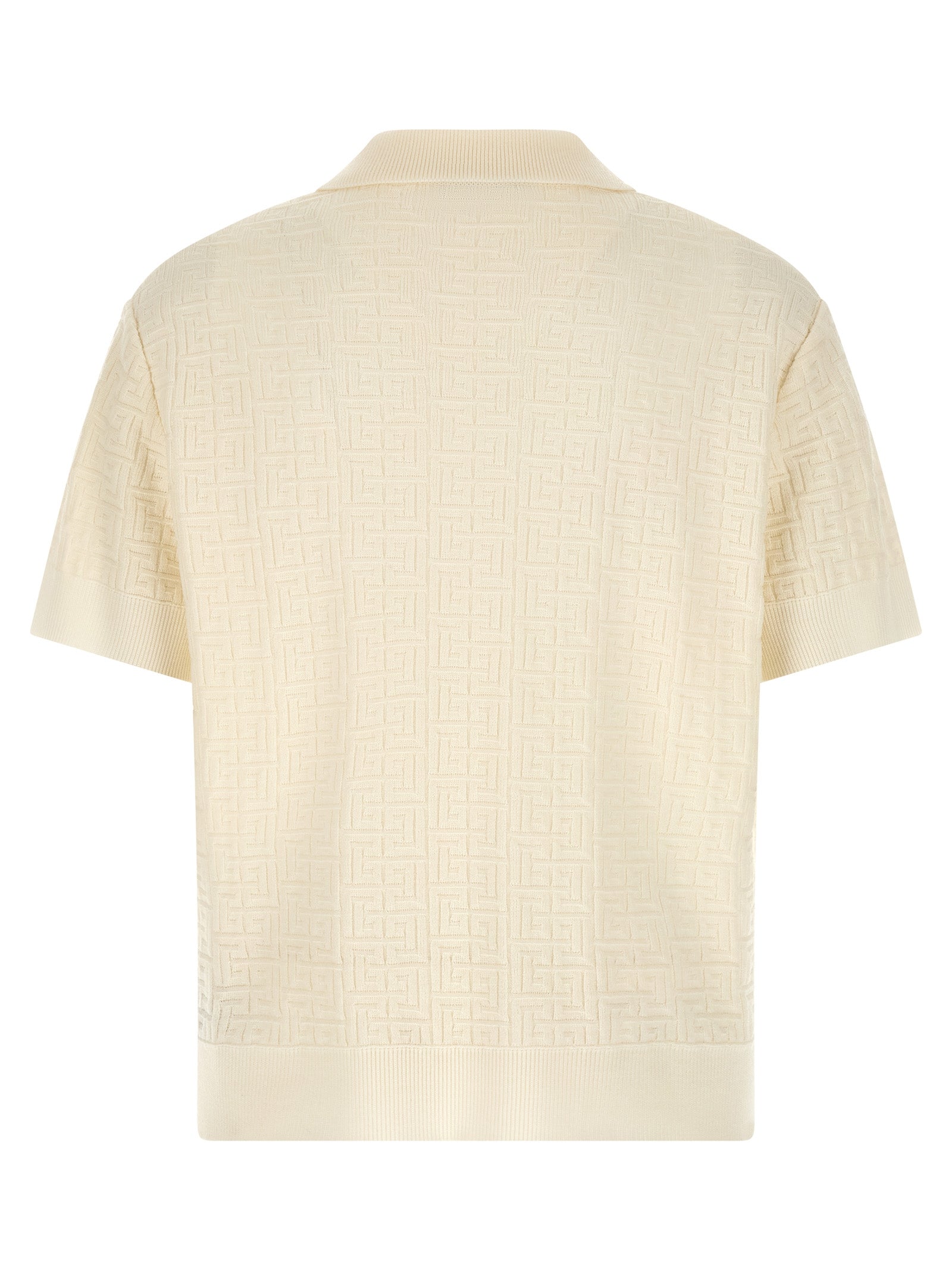 Wool and Linen Monogram Polo Shirt