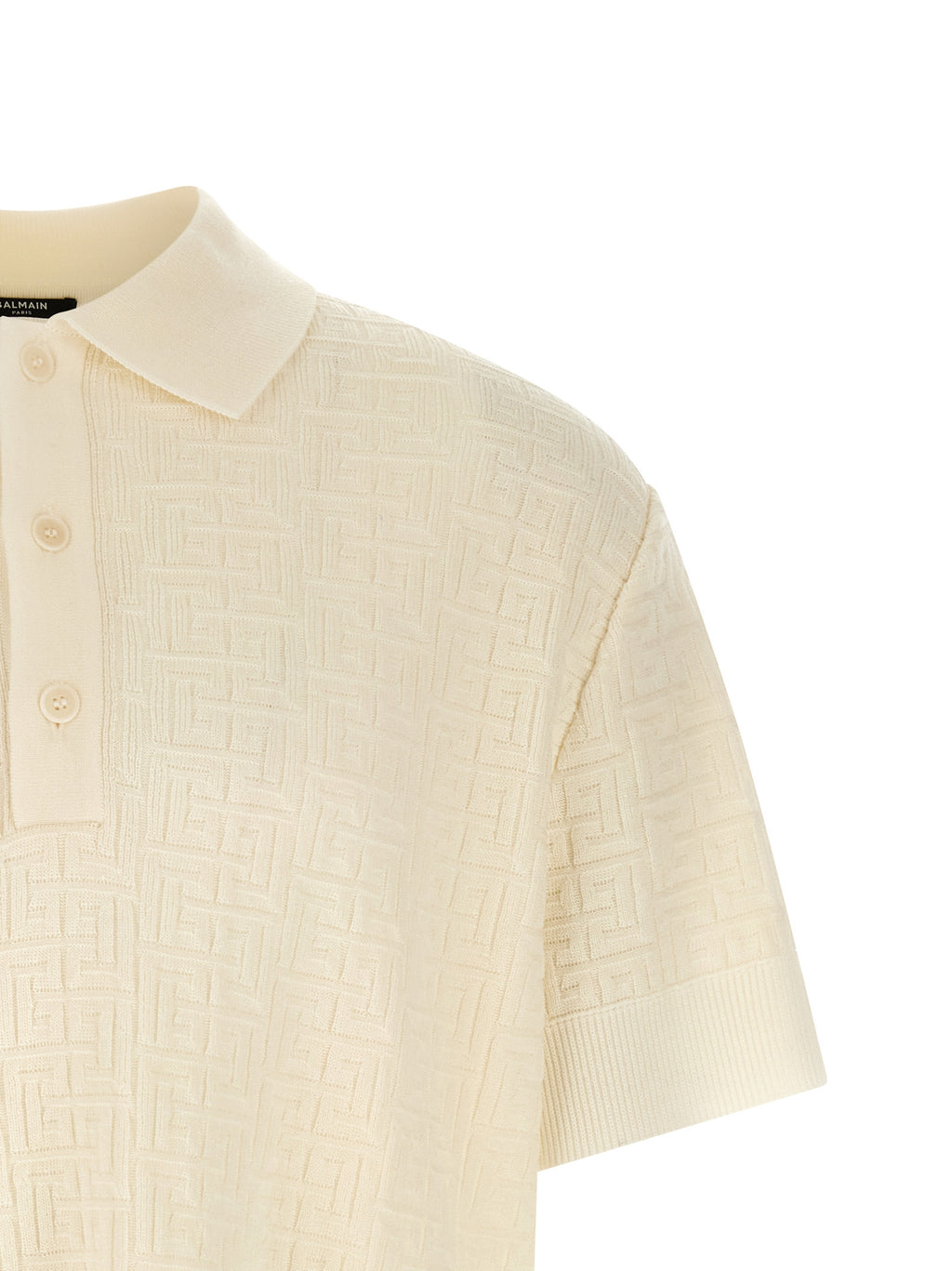 Wool and Linen Monogram Polo Shirt