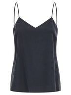 Gray Silk Sleeveless Top
