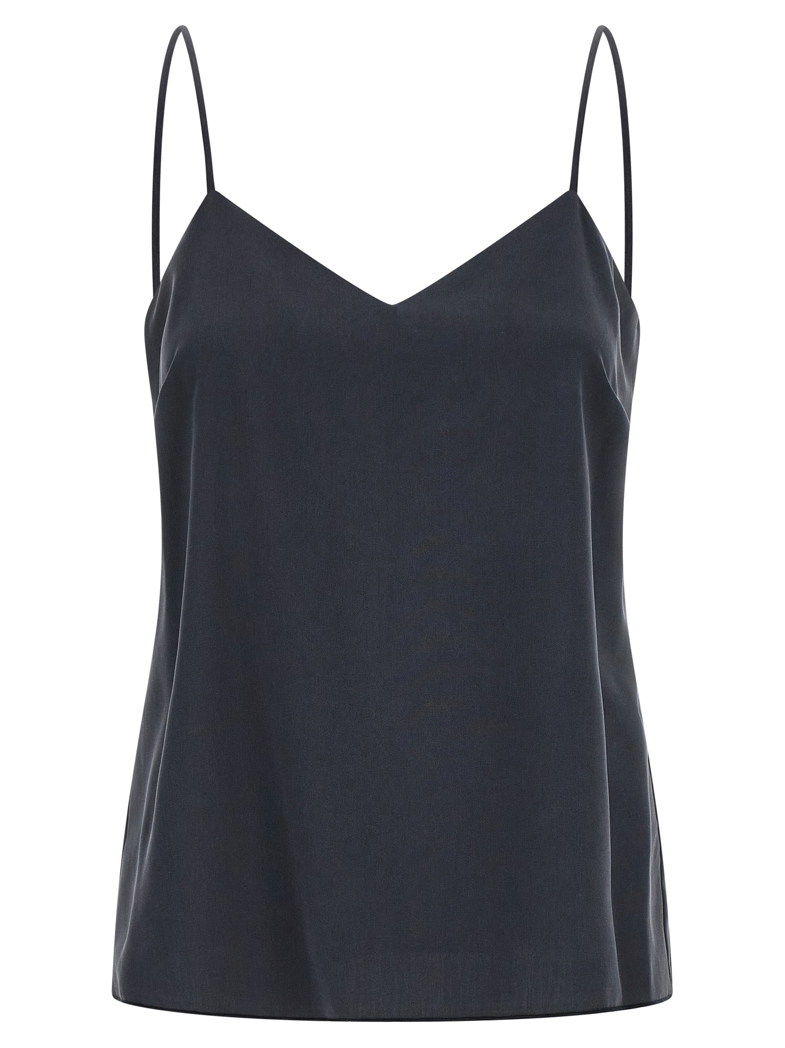 Gray Silk Sleeveless Top