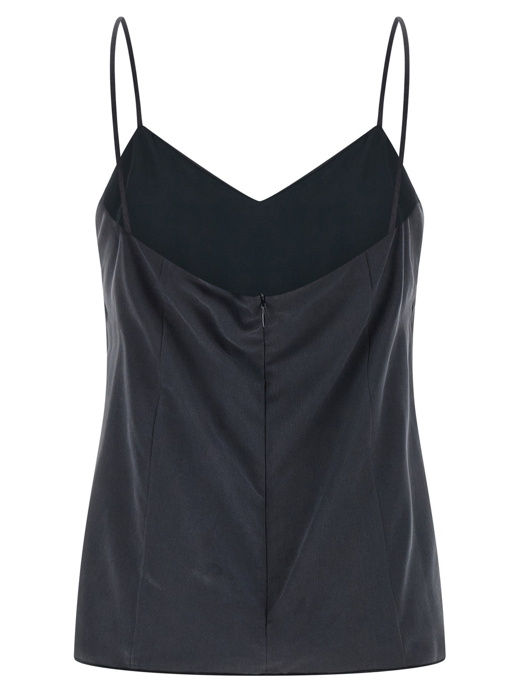 Gray Silk Sleeveless Top