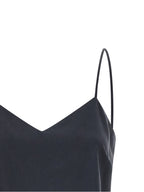Gray Silk Sleeveless Top