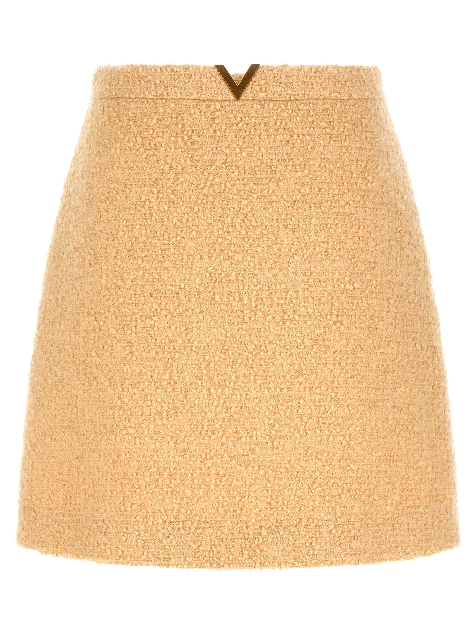 Virgin Wool Curly Tweed Mini Skirt