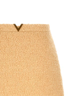 Virgin Wool Curly Tweed Mini Skirt