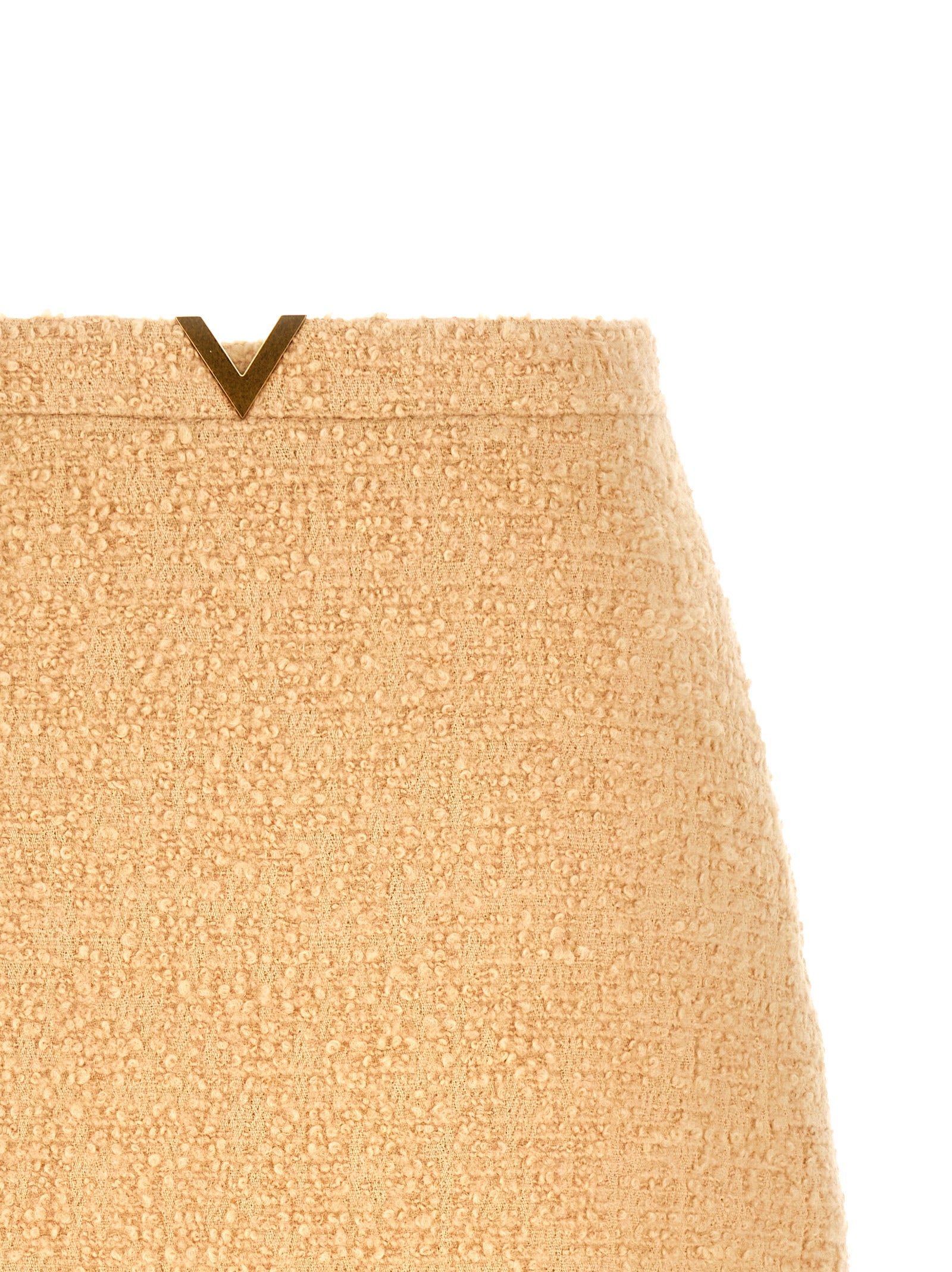 Virgin Wool Curly Tweed Mini Skirt
