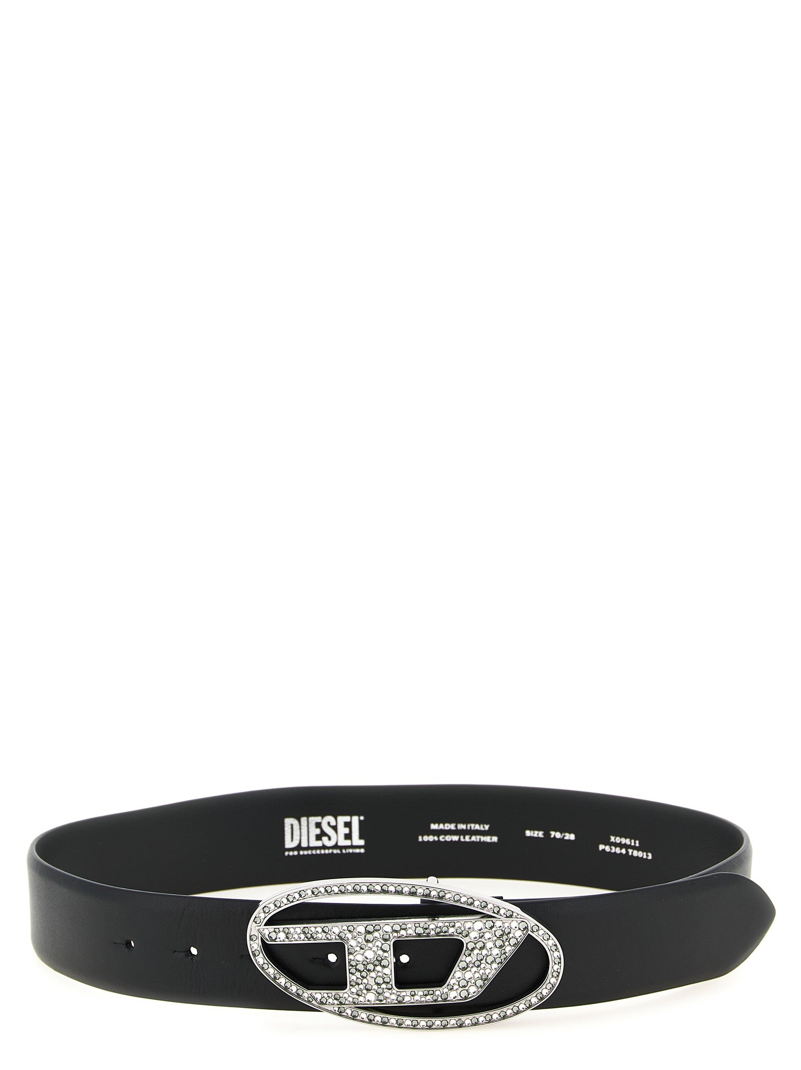 Black Leather Strass Belt