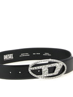 Black Leather Strass Belt