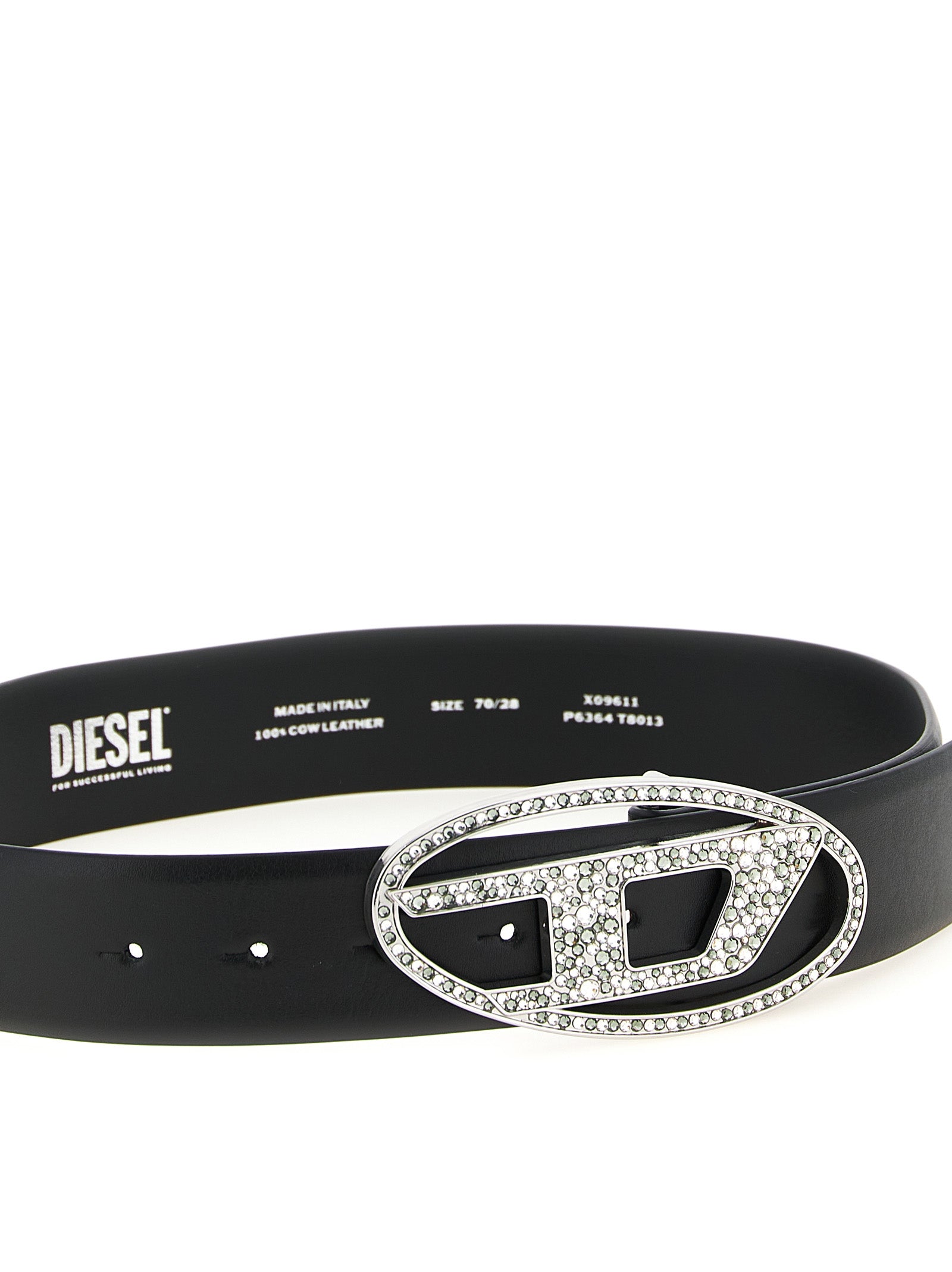 Black Leather Strass Belt