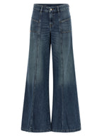 Cotton Stonewashed Flared Jeans