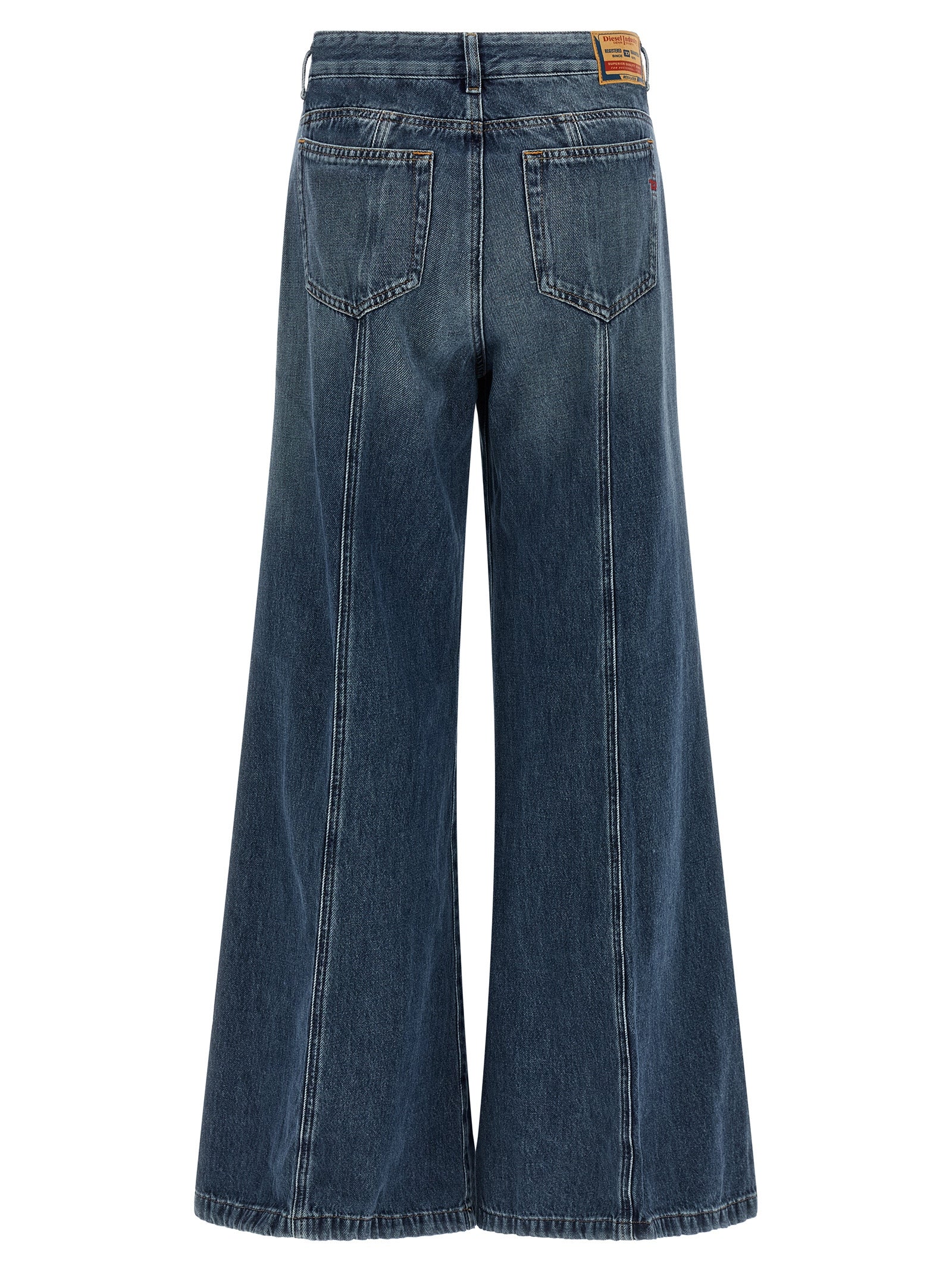Cotton Stonewashed Flared Jeans
