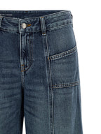 Cotton Stonewashed Flared Jeans
