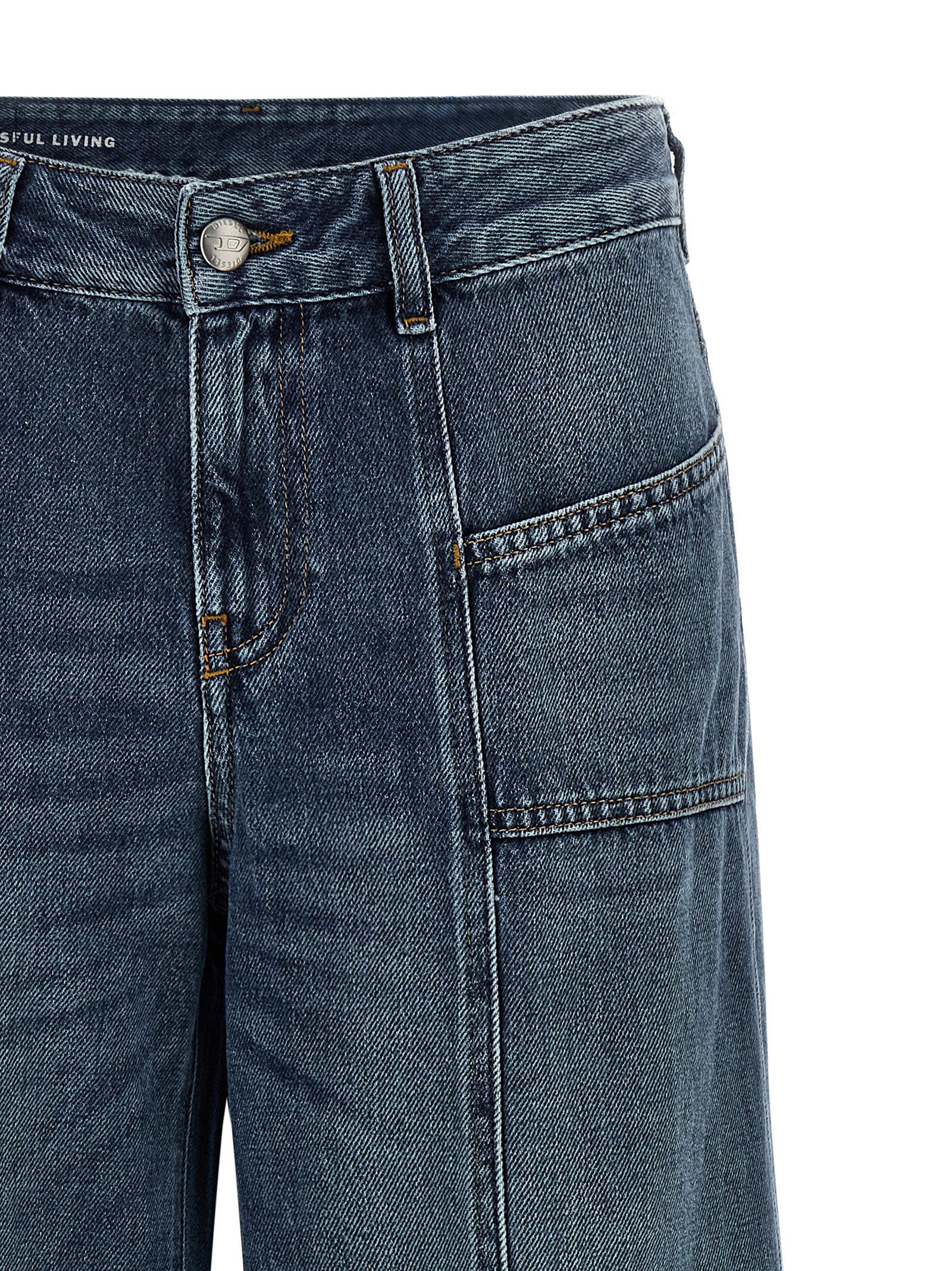 Cotton Stonewashed Flared Jeans