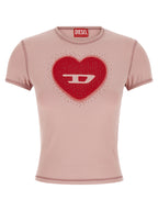 Pink Cotton Rhinestone Logo T-Shirt