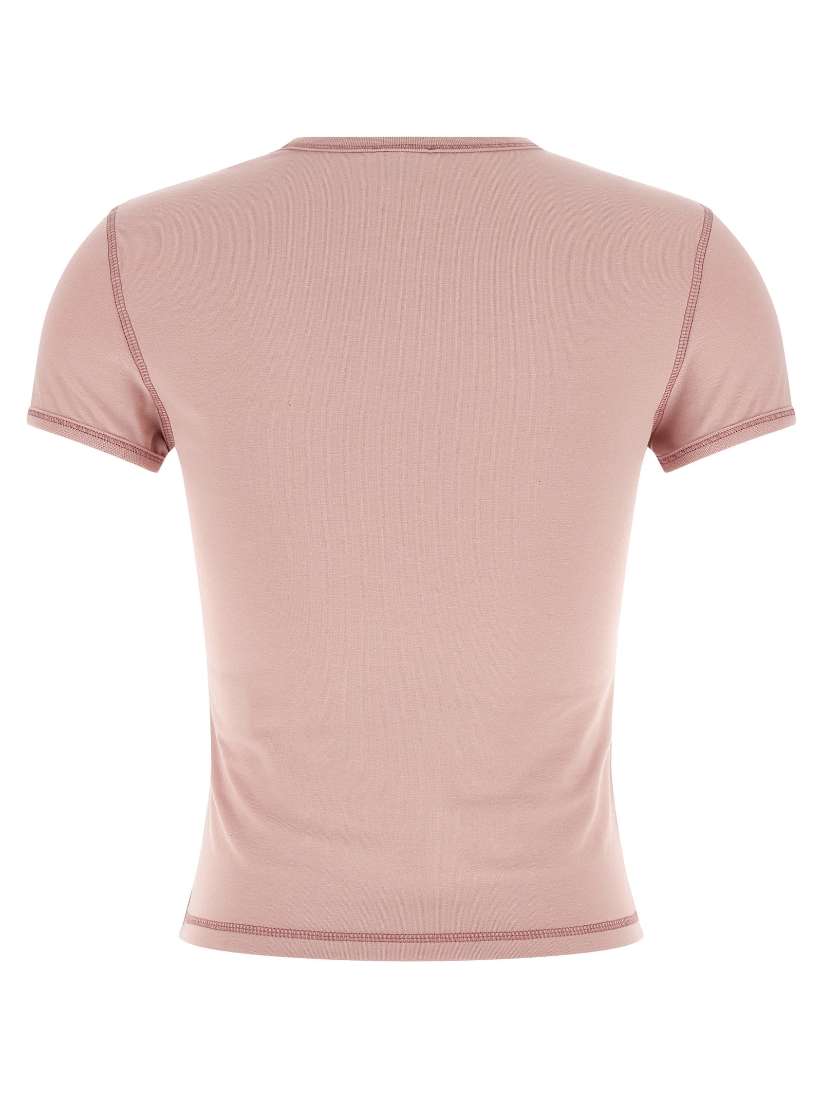 Pink Cotton Rhinestone Logo T-Shirt