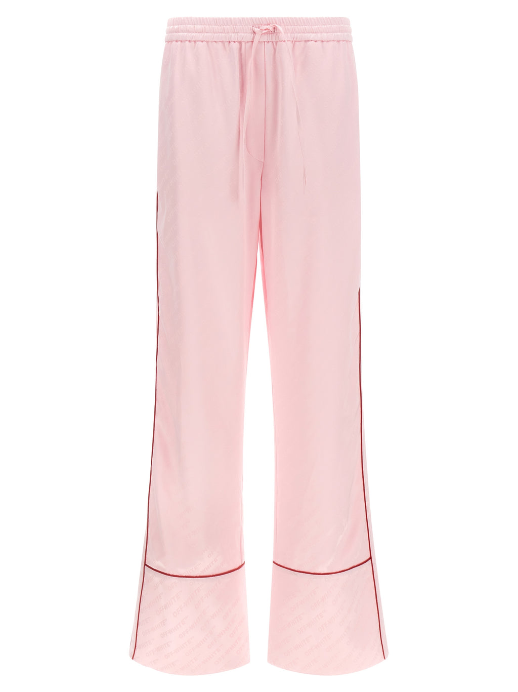 Pink Logo Jacquard Satin Pajama Pants