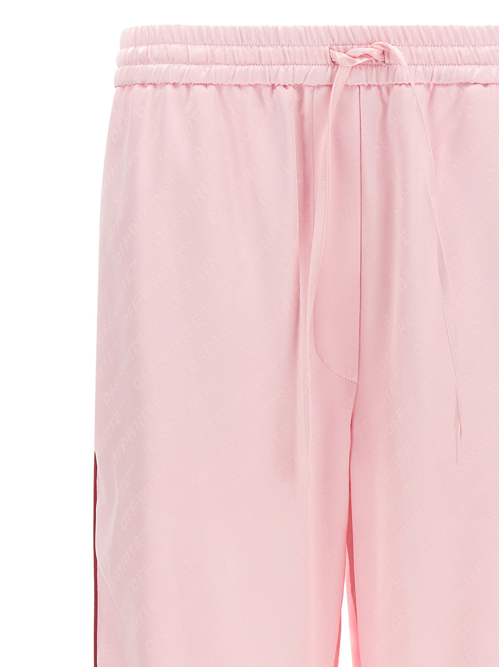 Pink Logo Jacquard Satin Pajama Pants