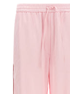 Pink Logo Jacquard Satin Pajama Pants