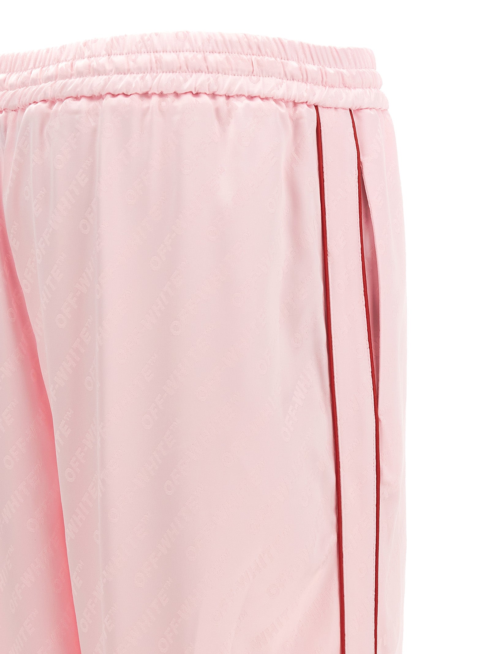 Pink Logo Jacquard Satin Pajama Pants