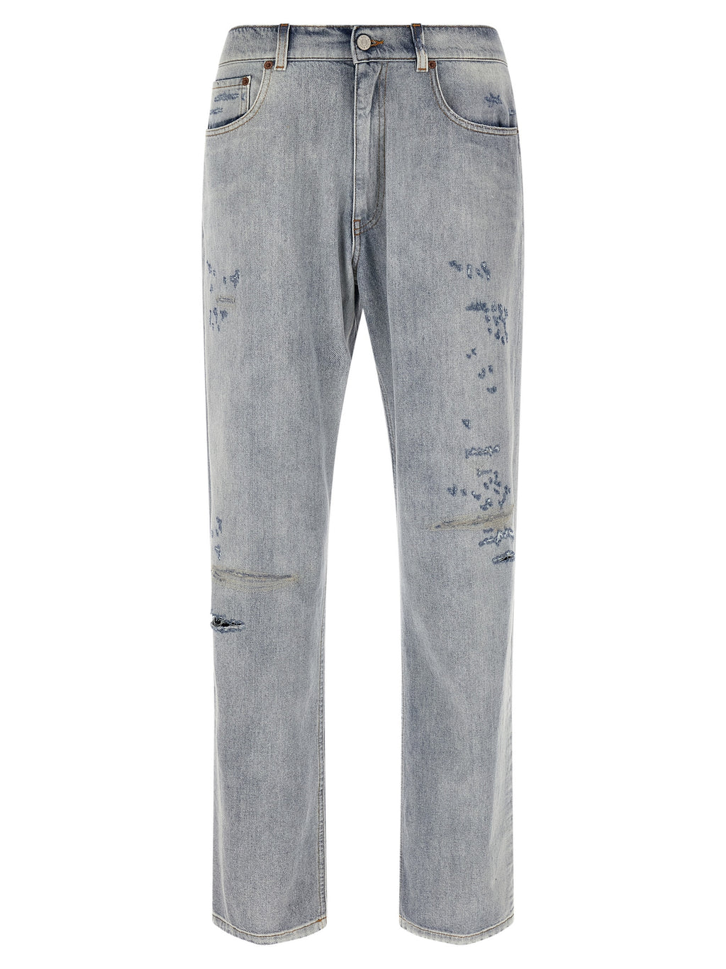 Light Blue 100% Cotton Relaxed Fit Jeans