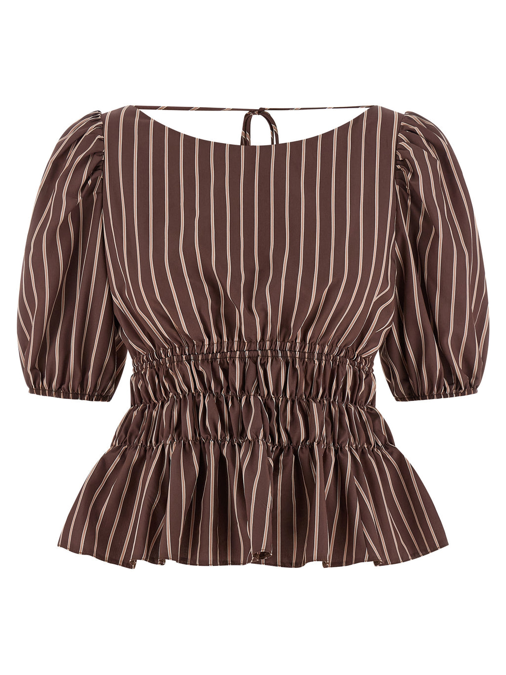 Viscose Striped Boat Neck Top