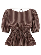 Viscose Striped Boat Neck Top
