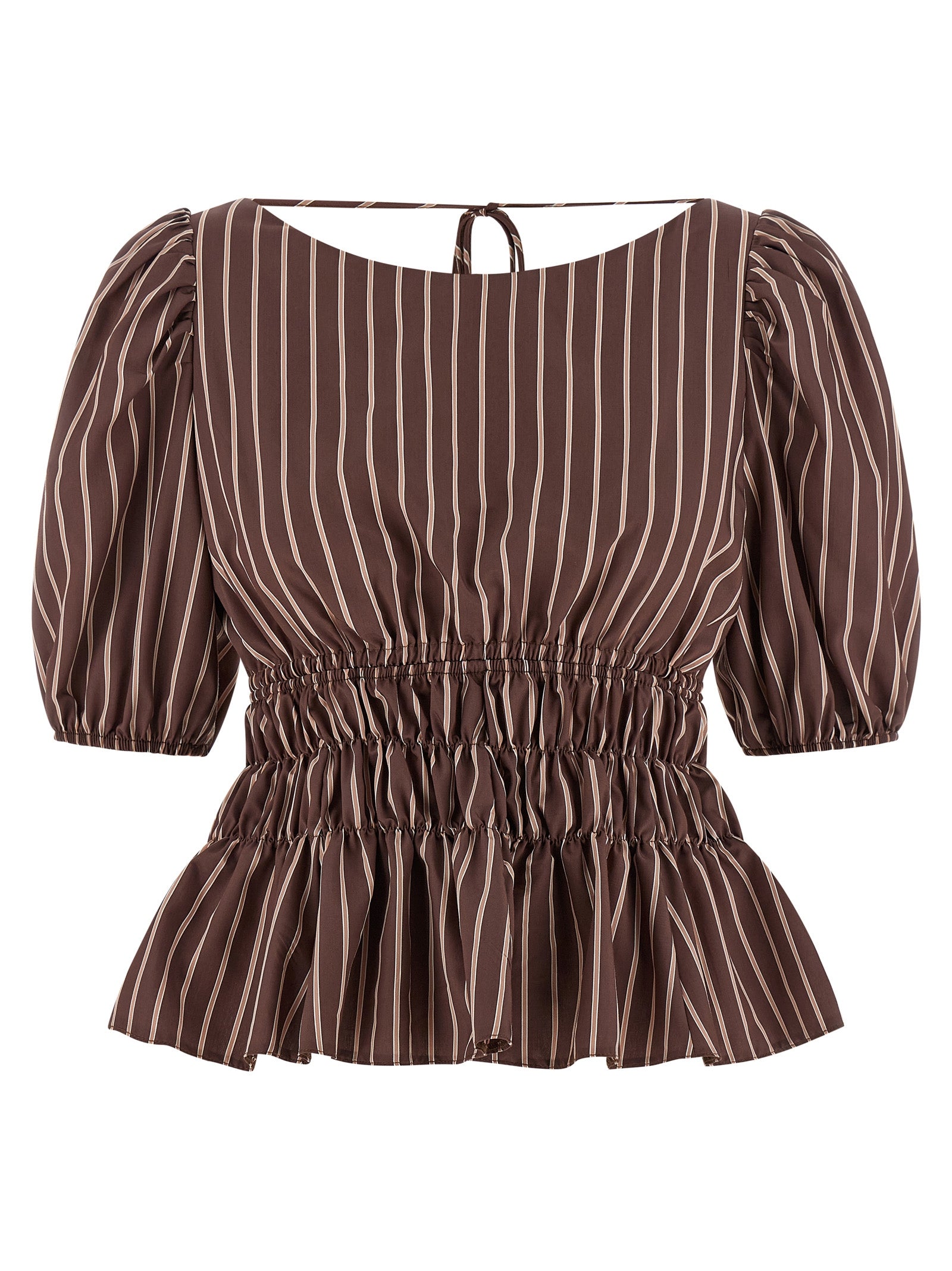 Viscose Striped Boat Neck Top