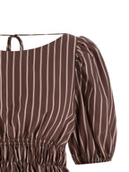 Viscose Striped Boat Neck Top