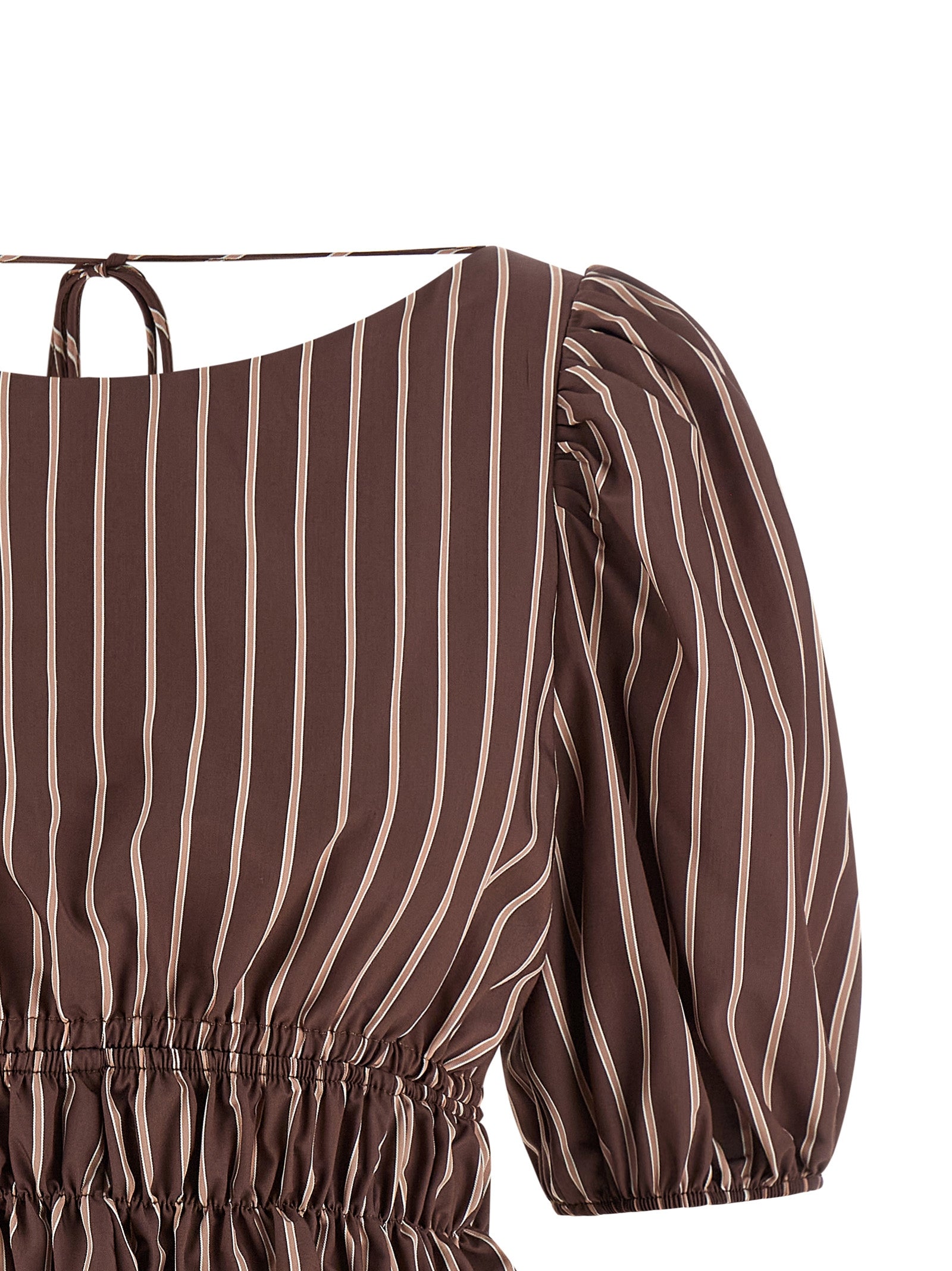 Viscose Striped Boat Neck Top
