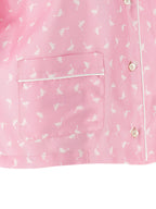 Multicolor Silk Goose Print Crop Blouse