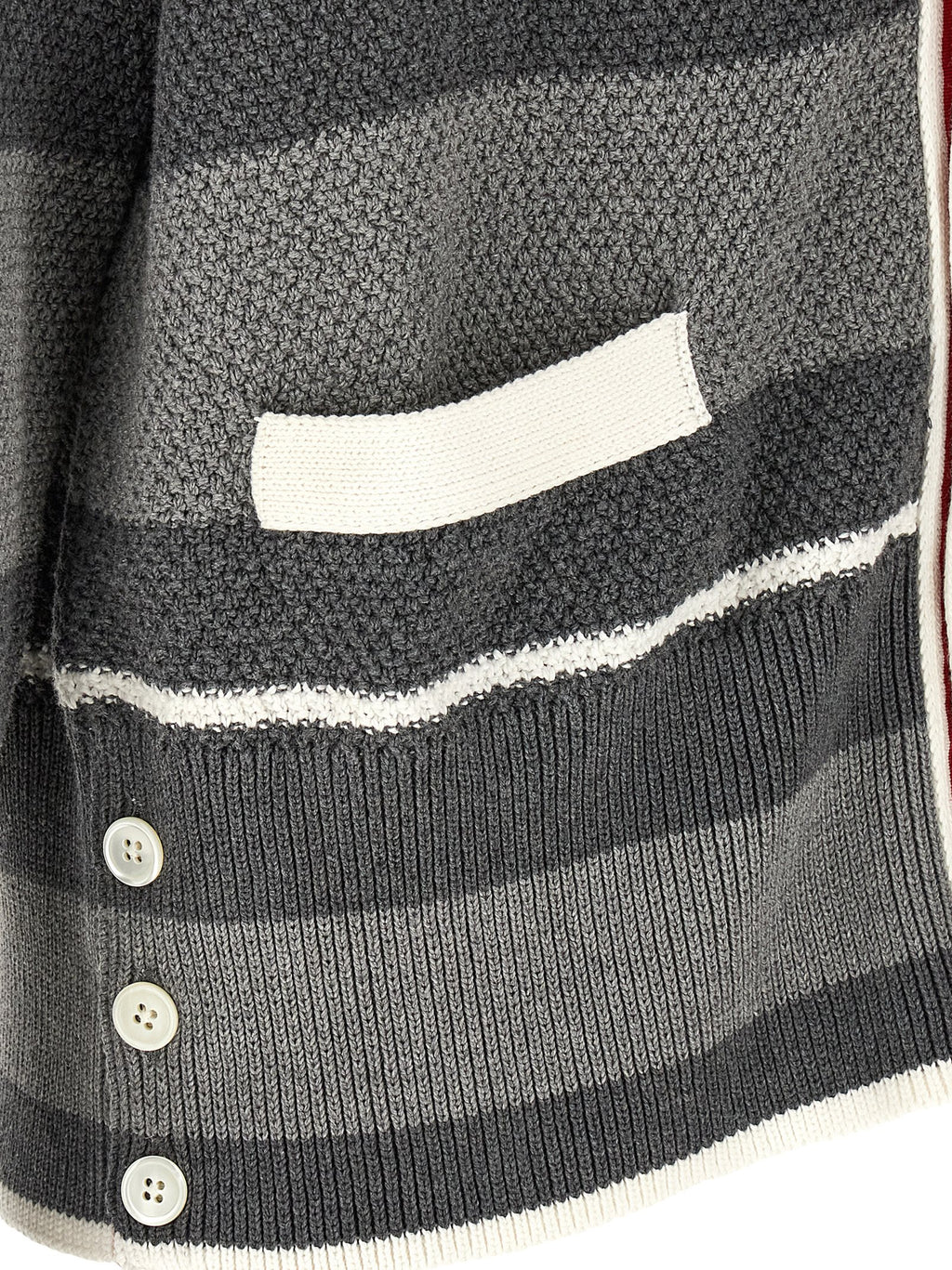 Gray Striped Cotton Cardigan