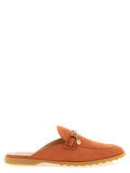 Orange Calfskin Mules