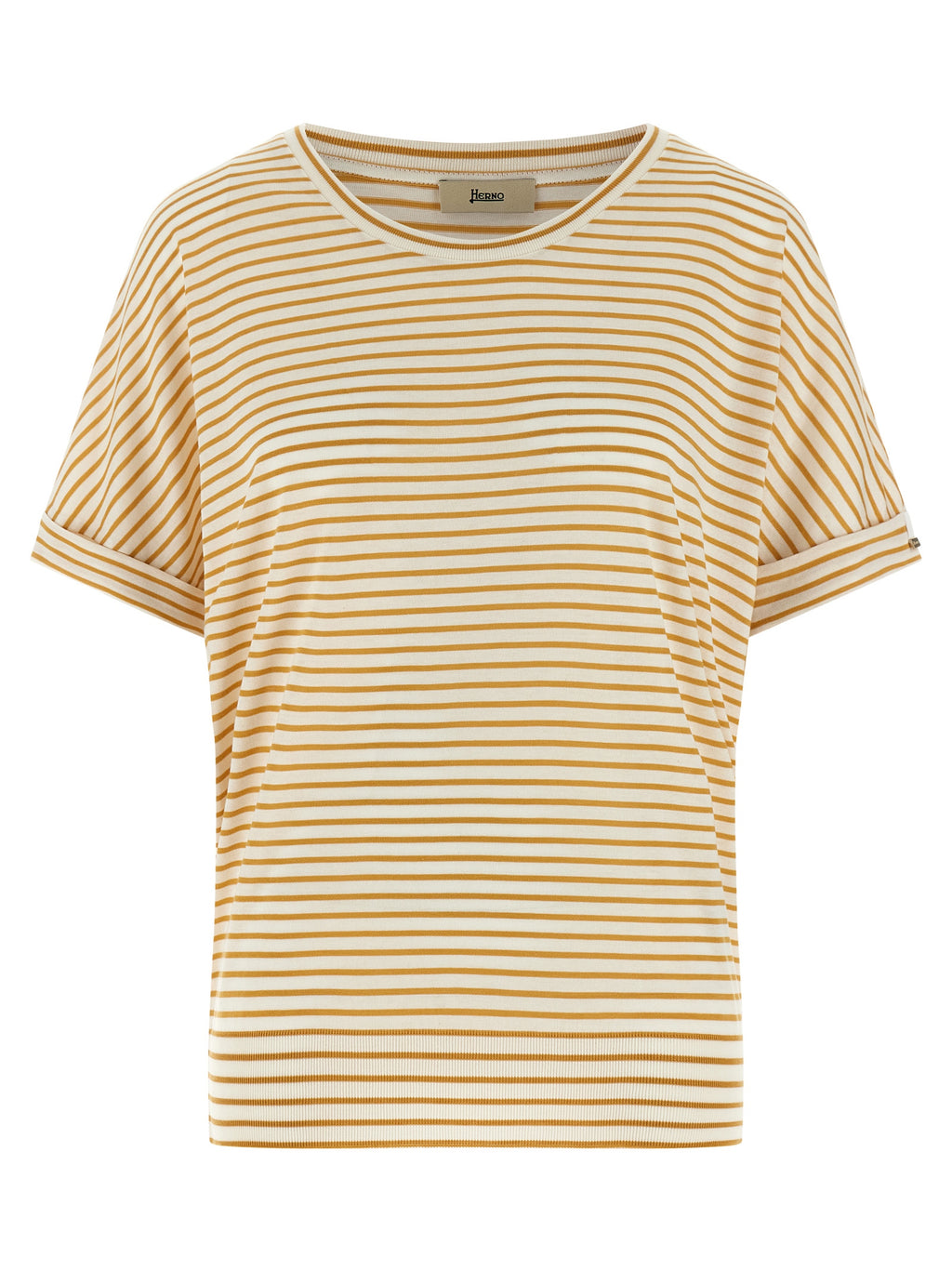 Yellow Striped Lyocell T-Shirt