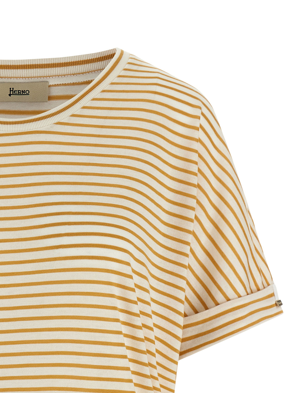 Yellow Striped Lyocell T-Shirt