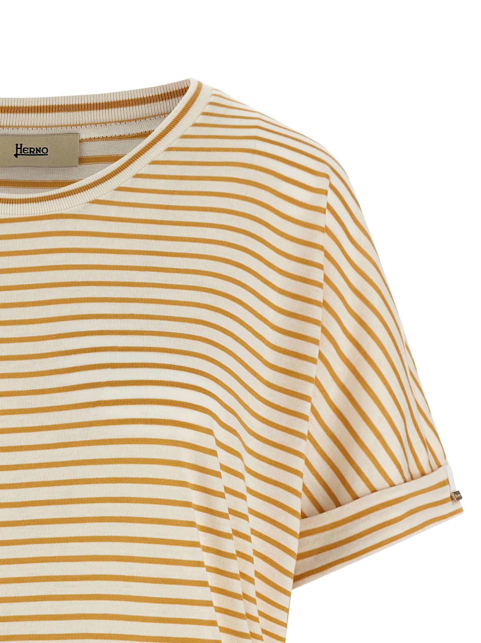 Yellow Striped Lyocell T-Shirt