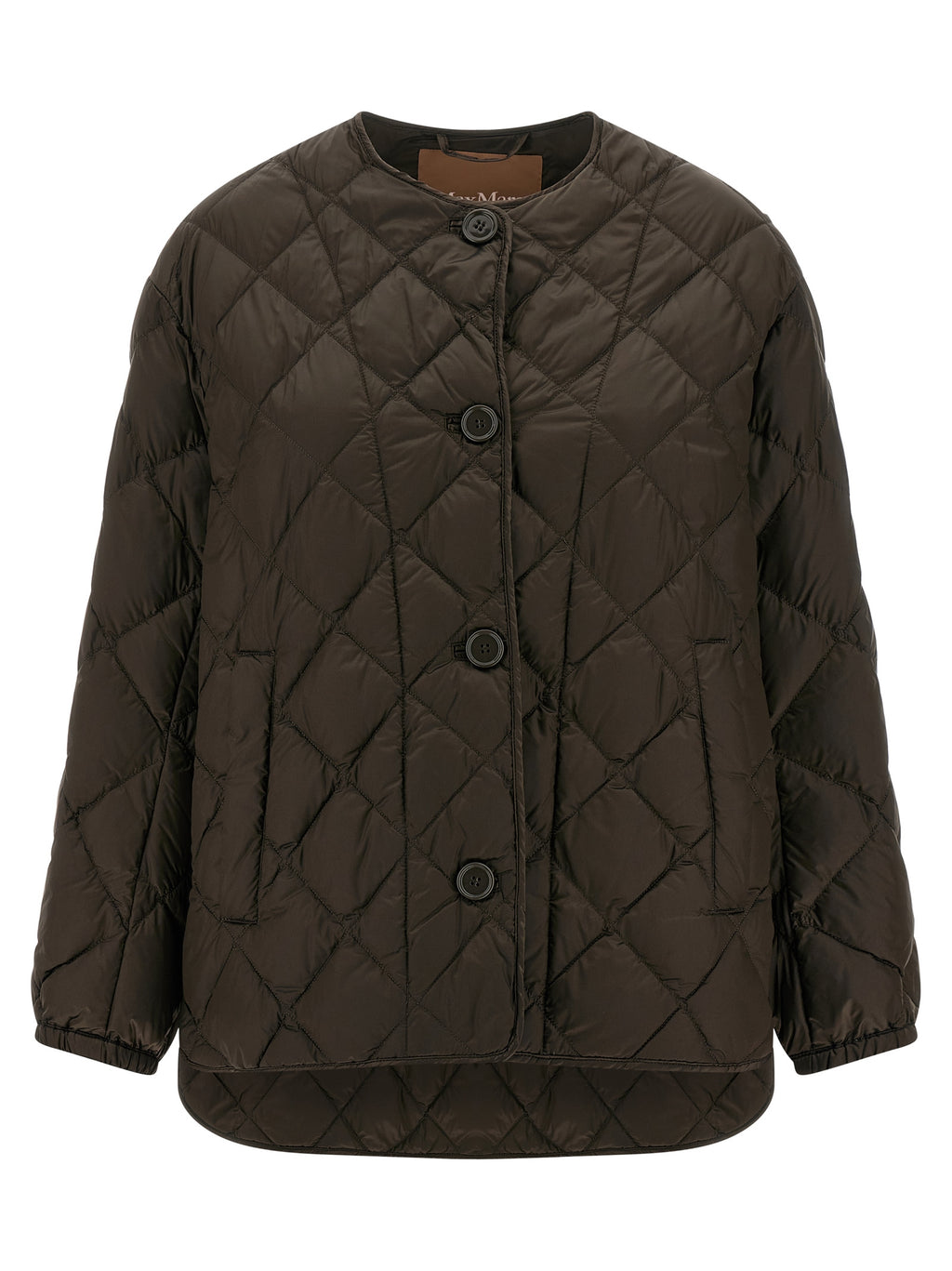 Iridescent Diamond-Quilted Flared Jacket