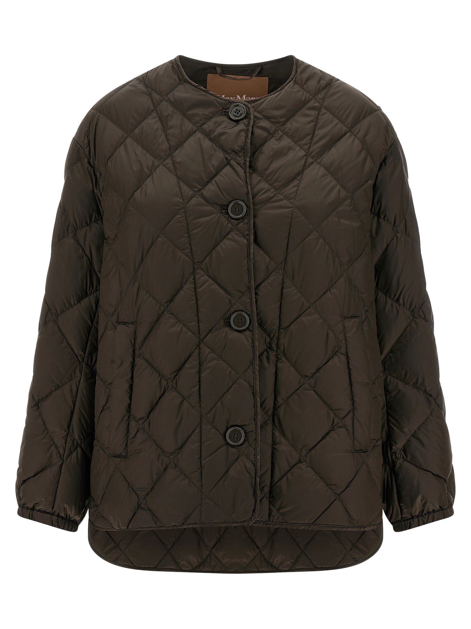 Iridescent Diamond-Quilted Flared Jacket