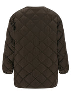 Iridescent Diamond-Quilted Flared Jacket