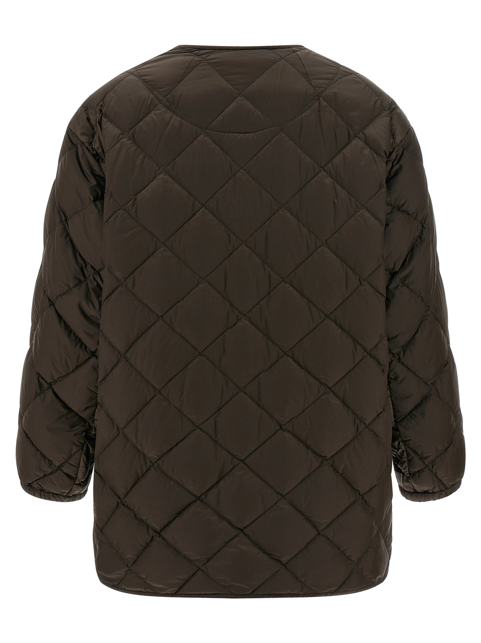 Iridescent Diamond-Quilted Flared Jacket