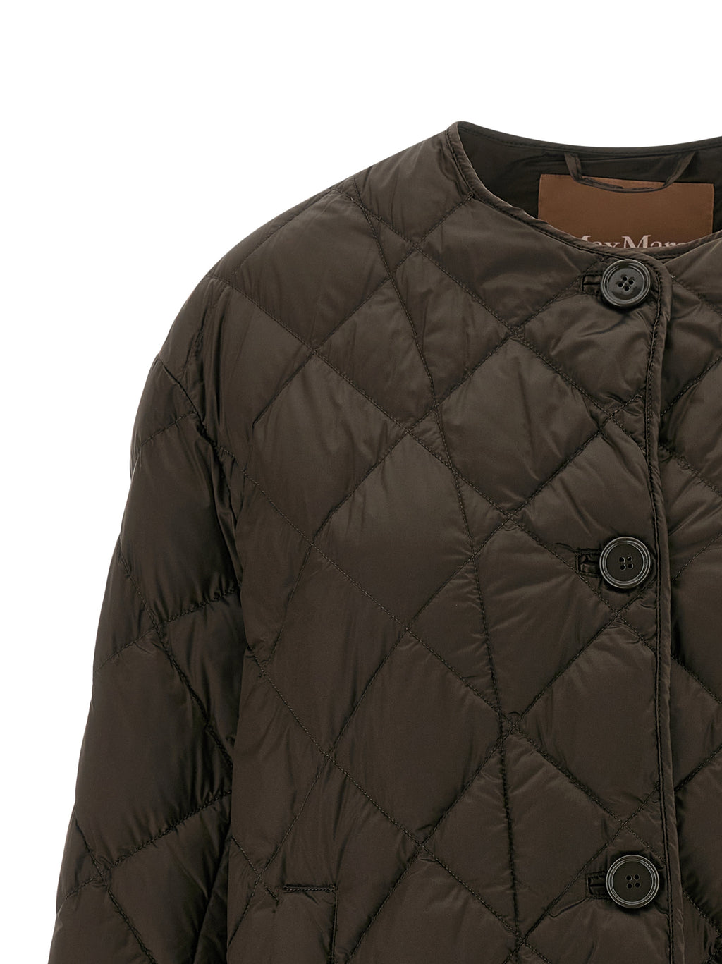 Iridescent Diamond-Quilted Flared Jacket