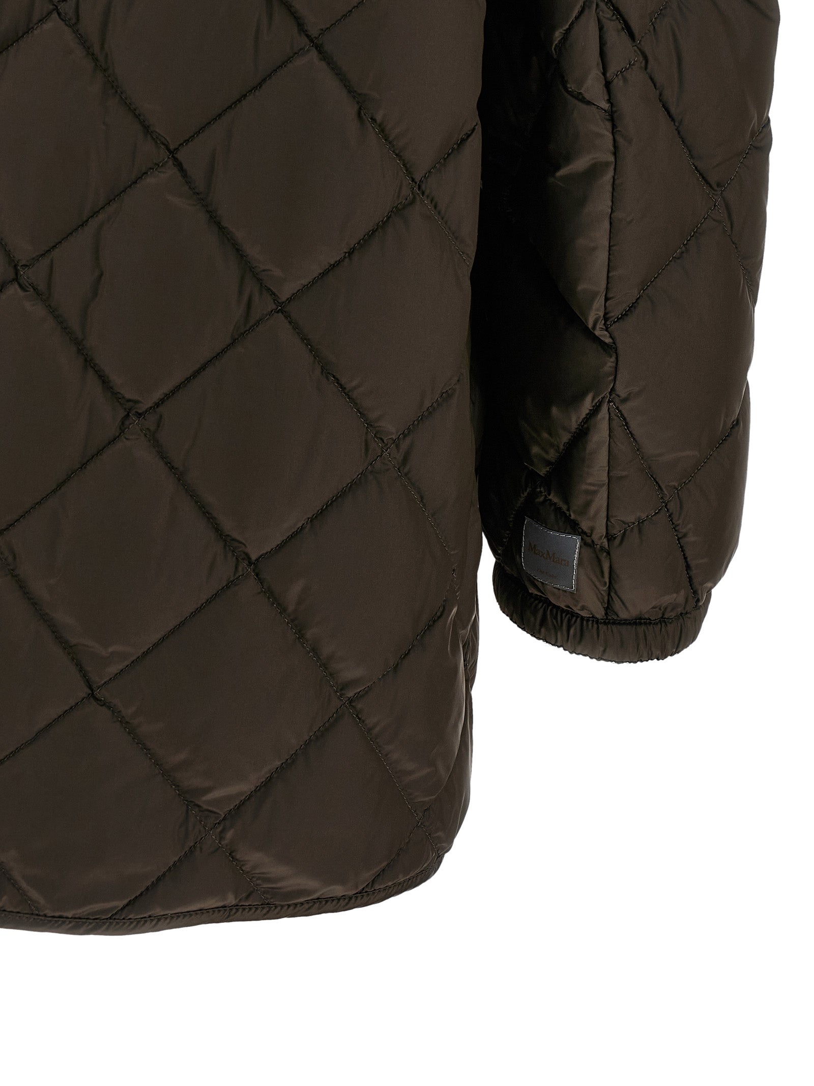 Iridescent Diamond-Quilted Flared Jacket