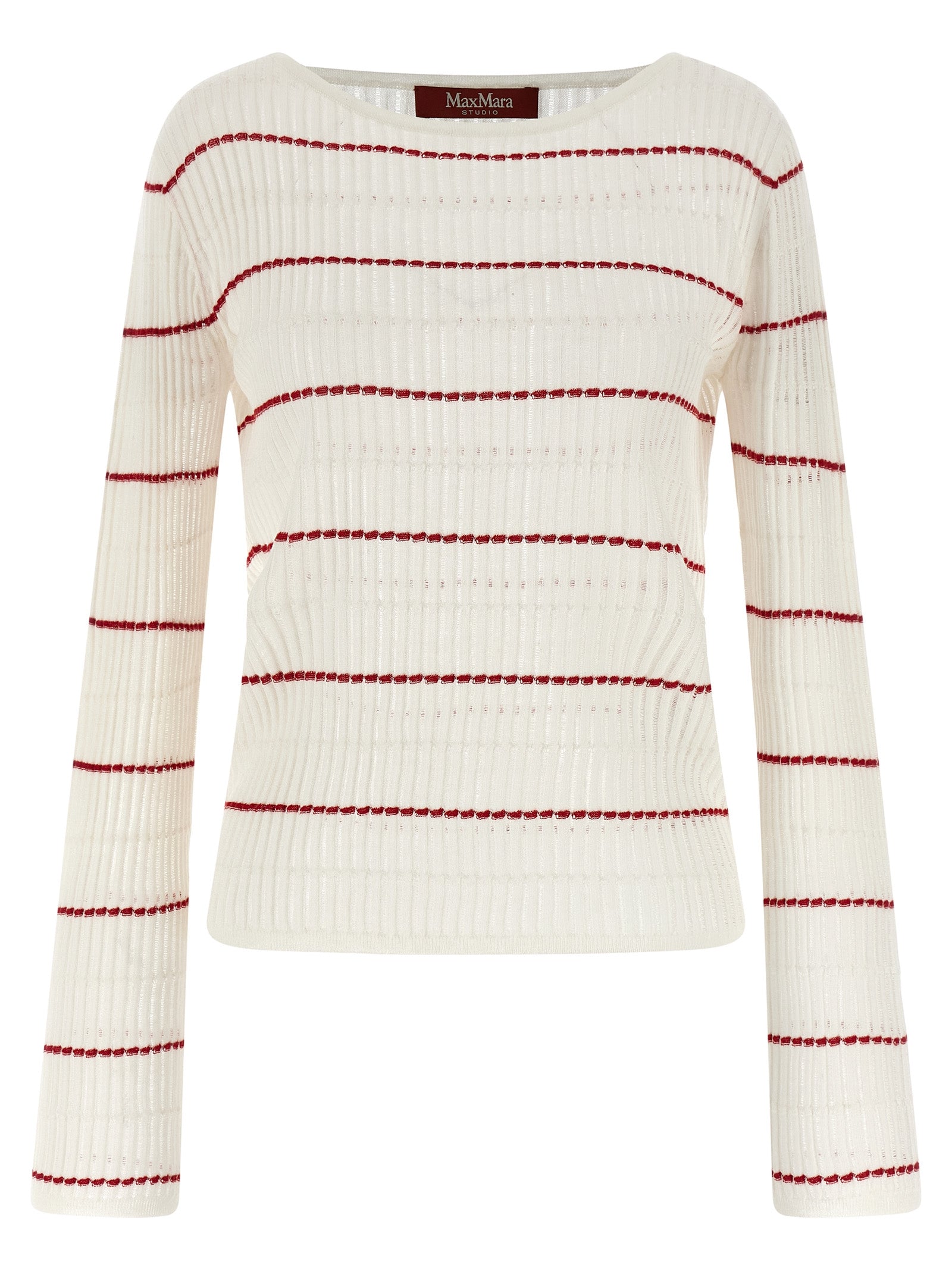 White Silk Wool Stepdone Sweater
