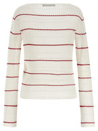 White Silk Wool Stepdone Sweater