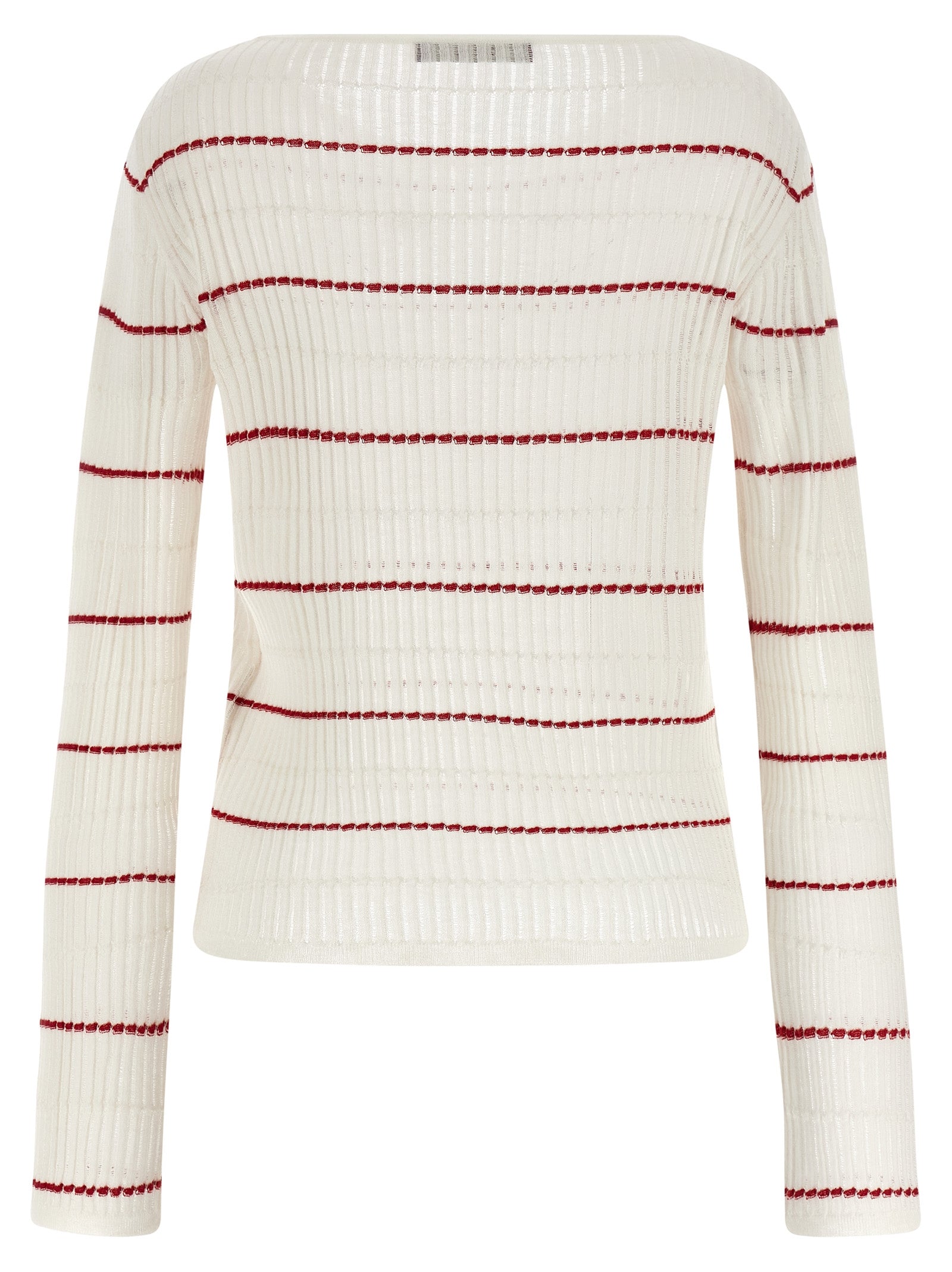 White Silk Wool Stepdone Sweater