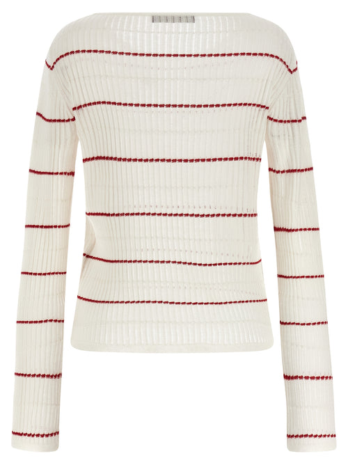 White Silk Wool Stepdone Sweater