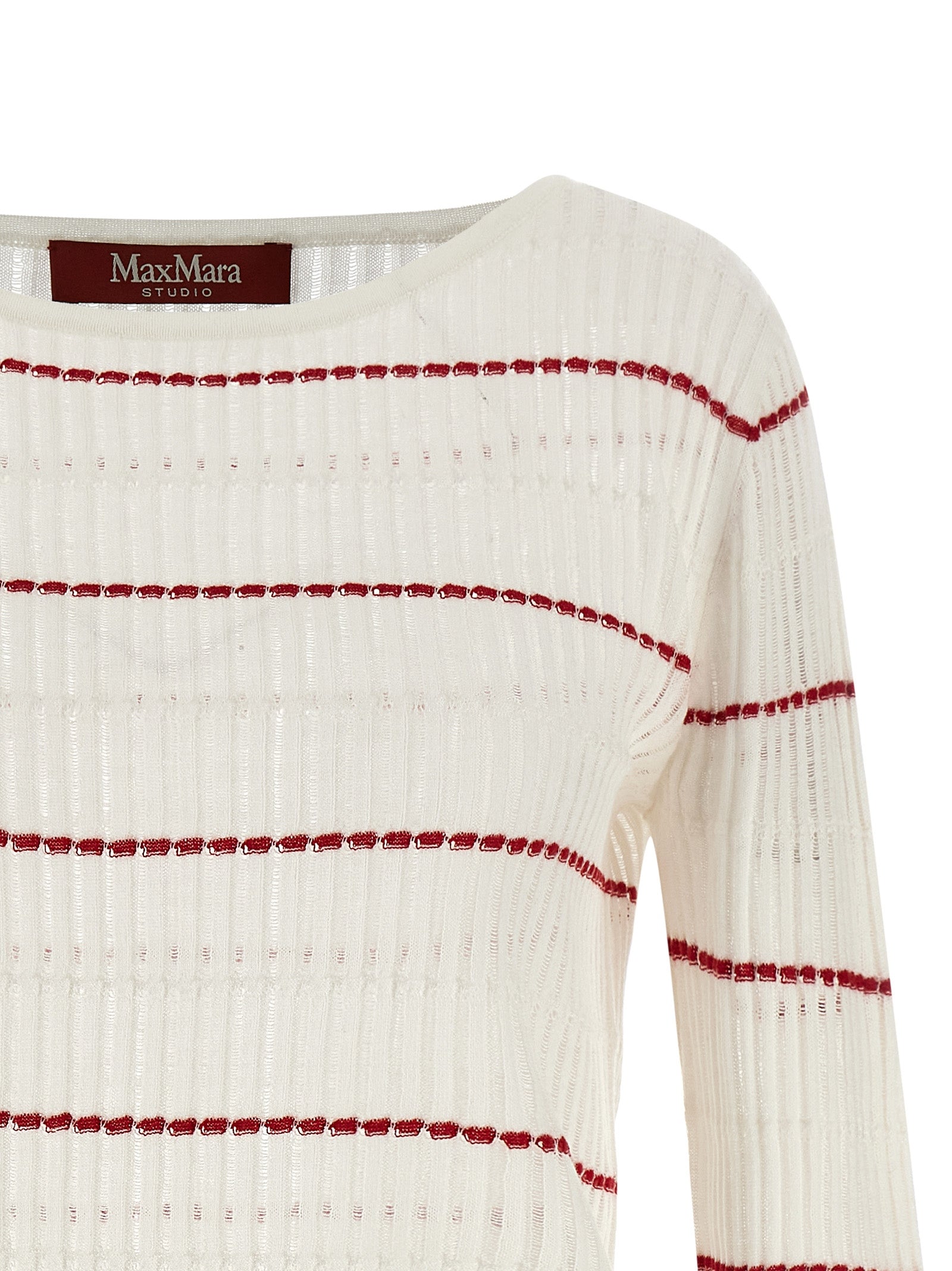 White Silk Wool Stepdone Sweater